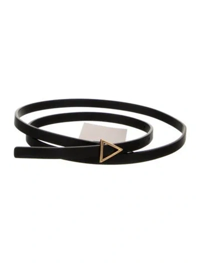 Pre-owned Bottega Veneta Skinny Leather Belt In Black