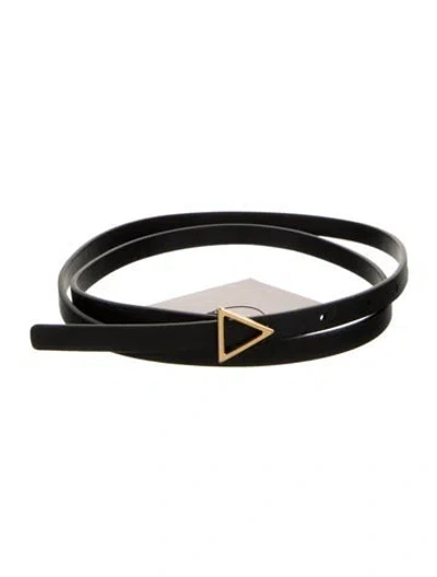 Pre-owned Bottega Veneta Skinny Leather Belt In Black