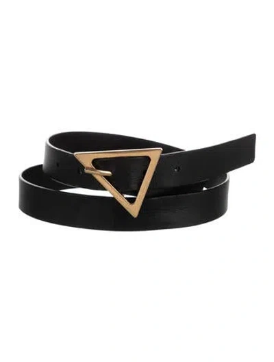Pre-owned Bottega Veneta Skinny Leather Belt In Black