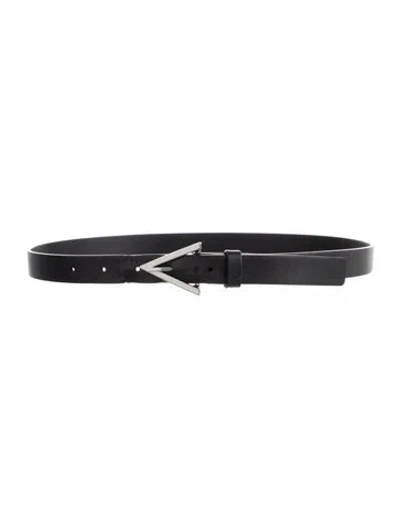 Pre-owned Bottega Veneta Skinny Leather Belt In Black