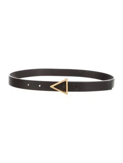 Pre-owned Bottega Veneta Skinny Leather Belt In Black