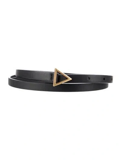 Pre-owned Bottega Veneta Skinny Leather Belt In Black