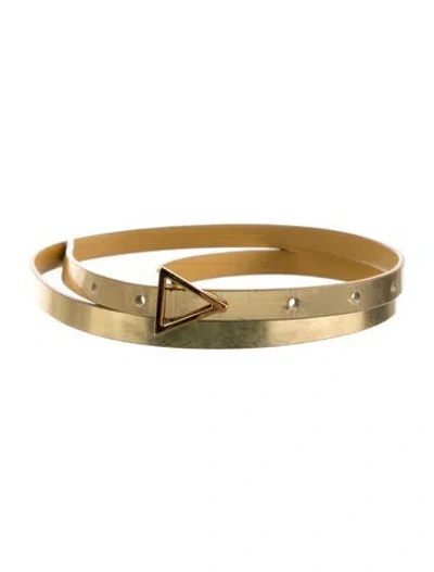 Pre-owned Bottega Veneta Skinny Leather Belt In Gold