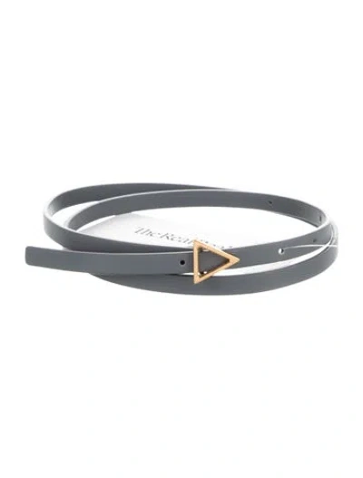 Pre-owned Bottega Veneta Skinny Leather Belt In Gray