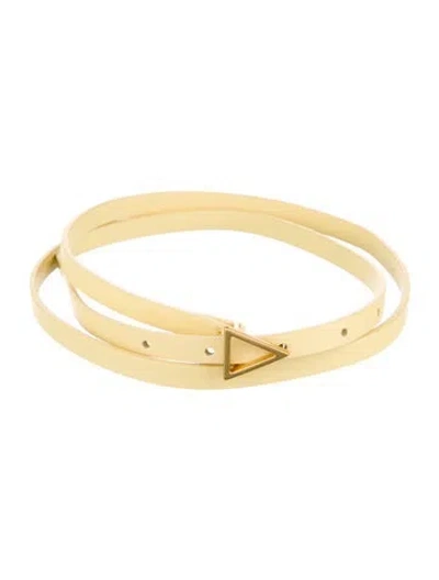 Pre-owned Bottega Veneta Skinny Leather Belt In Neutral