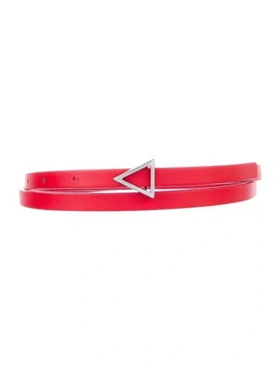Pre-owned Bottega Veneta Skinny Leather Belt In Red
