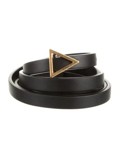 Pre-owned Bottega Veneta Skinny Leather Belt W/ Tags In Black