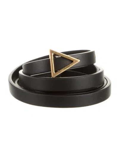 Pre-owned Bottega Veneta Skinny Leather Belt W/ Tags In Black