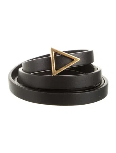 Pre-owned Bottega Veneta Skinny Leather Belt W/ Tags In Black