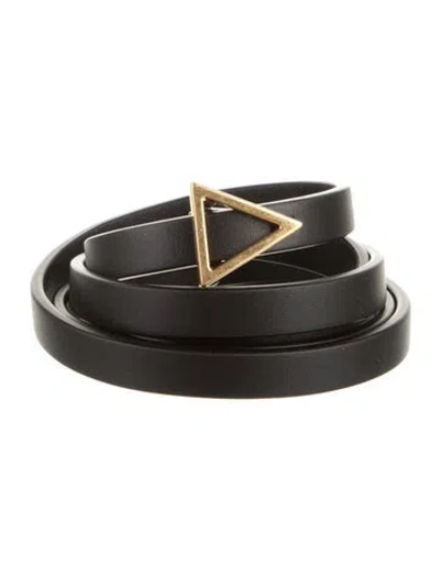 Pre-owned Bottega Veneta Skinny Leather Belt W/ Tags In Black