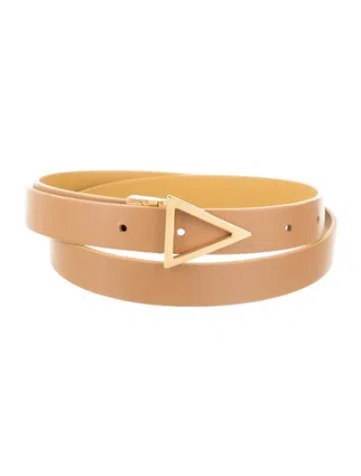 Pre-owned Bottega Veneta Skinny Leather Belt W/ Tags In Neutral