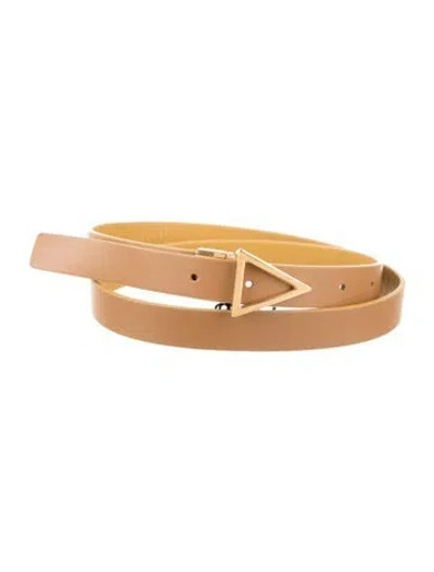 Pre-owned Bottega Veneta Skinny Leather Belt W/ Tags In Yellow