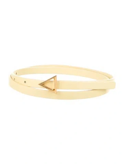 Pre-owned Bottega Veneta Skinny Leather Belt In Yellow