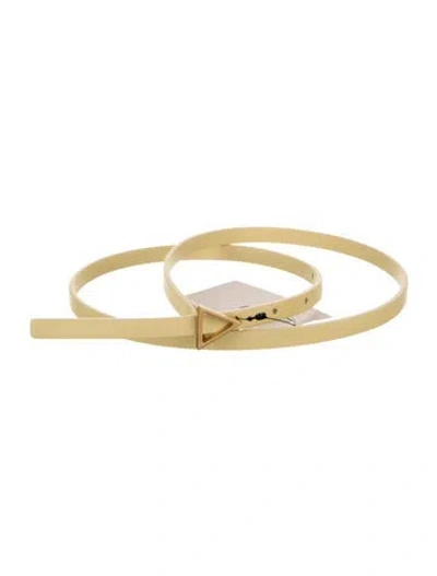 Pre-owned Bottega Veneta Skinny Leather Belt In Yellow