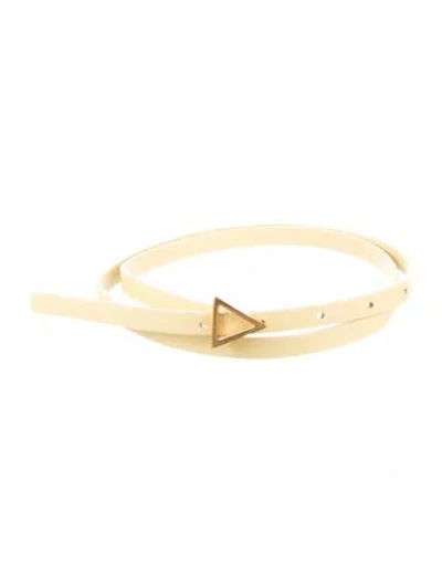 Pre-owned Bottega Veneta Skinny Leather Belt In Yellow
