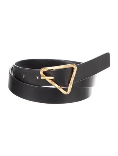 Pre-owned Bottega Veneta Skinny Leather Waist Belt In Black