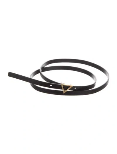 Pre-owned Bottega Veneta Skinny Leather Waist Belt In Black