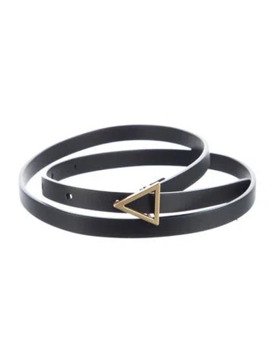 Pre-owned Bottega Veneta Skinny Leather Waist Belt In Black