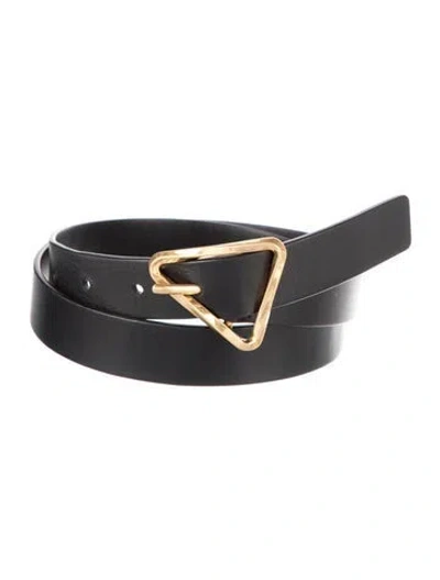 Pre-owned Bottega Veneta Skinny Leather Waist Belt In Black
