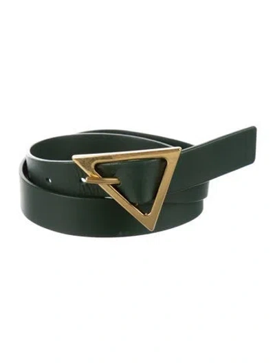 Pre-owned Bottega Veneta Skinny Leather Waist Belt In Green