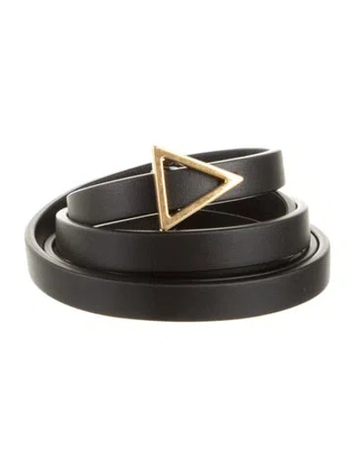Pre-owned Bottega Veneta Skinny Leather Waist Belt W/ Tags In Black