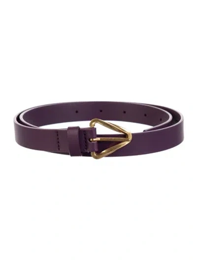 Pre-owned Bottega Veneta Skinny Leather Waist Belt W/ Tags In Purple