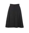 Bottega Veneta Pleated Wool Midi Skirt In Black