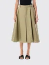 Bottega Veneta Women Khaki Cotton Skirt In Neutral