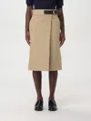 Bottega Veneta Women Cotton Midi Skirt In Beige