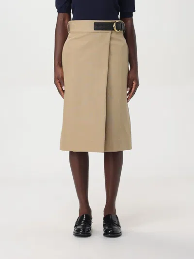 Bottega Veneta Women Cotton Midi Skirt In Neutral