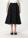 Bottega Veneta Stretch Cotton Blend Skirt With Button Embellishments In Black