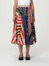 Bottega Veneta Womens Mid-waist Slip-pocket Cotton And Silk-blend Midi Skirt Multicolor In Multi