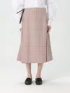 Bottega Veneta Check Tech Viscose Midi Skirt Clothing In Perle