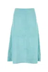 Bottega Veneta Skirt Suede Light Blue In Paleblue