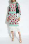 Bottega Veneta Crab Patterned Midi Skirt In Light Blue