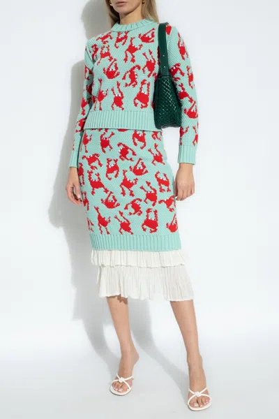 BOTTEGA VENETA BOTTEGA VENETA SKIRT WITH CRAB PATTERN