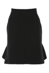 Bottega Veneta Black Fine Knit Mini Skirt In 1000