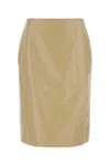 Bottega Veneta Women Beige Leather Skirt In Neutral