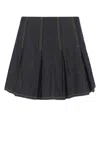 Bottega Veneta Burgundy Leather Mini Skirt