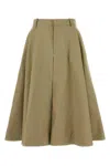 Bottega Veneta Women Khaki Cotton Skirt In Neutral
