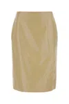 Bottega Veneta Women Beige Leather Skirt In Neutral