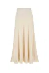 Bottega Veneta High Waist A-line Skirt With Fringe Hem In Neutral