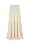 Bottega Veneta High Waist A-line Skirt With Fringe Hem In Neutral