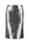 Bottega Veneta Intrecciato Lamb Leather Metallic Skirt