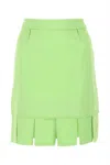 Bottega Veneta Pastel Green Stretch Viscose Miniskirt In Green