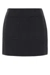 Bottega Veneta Graphite Cotton Blend Mini Skirt In Black