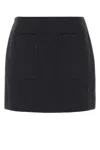 Bottega Veneta Graphite Cotton Blend Mini Skirt In Black