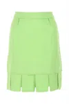 Bottega Veneta Pastel Green Stretch Viscose Miniskirt In Green