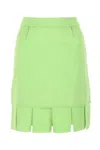 Bottega Veneta Pastel Green Stretch Viscose Miniskirt In Green
