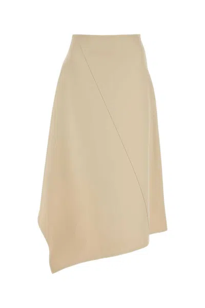 Bottega Veneta Beige Asymmetric Midi Skirt